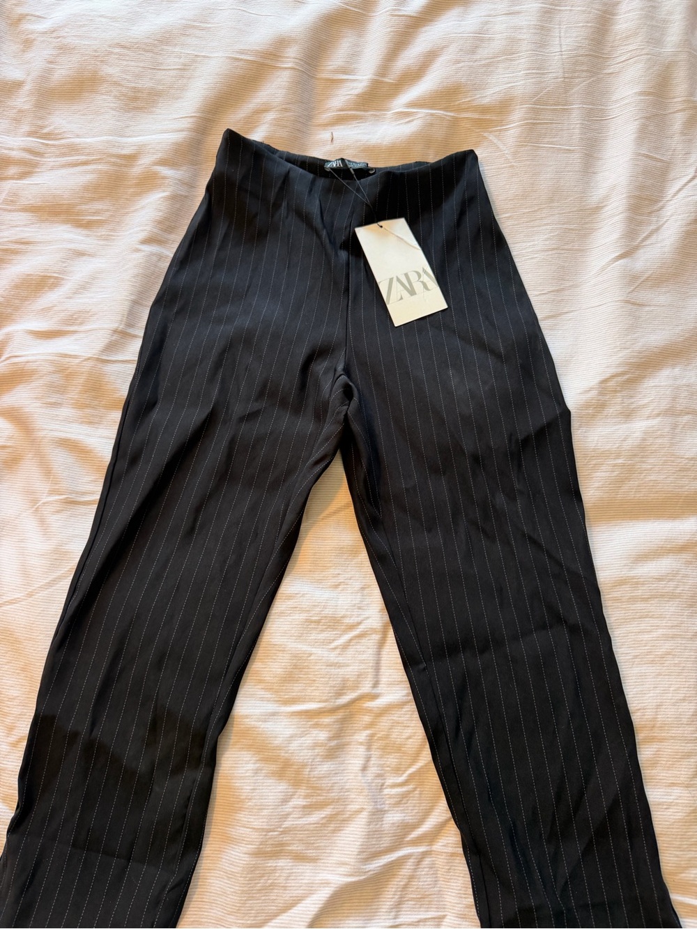 Zara Black Pinstripe Dress Pants